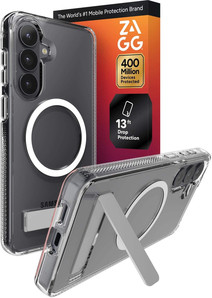 ZAGG - Crystal Palace Snap Magnetic Case with Kickstand for Samsung Galaxy S26+ - Clear