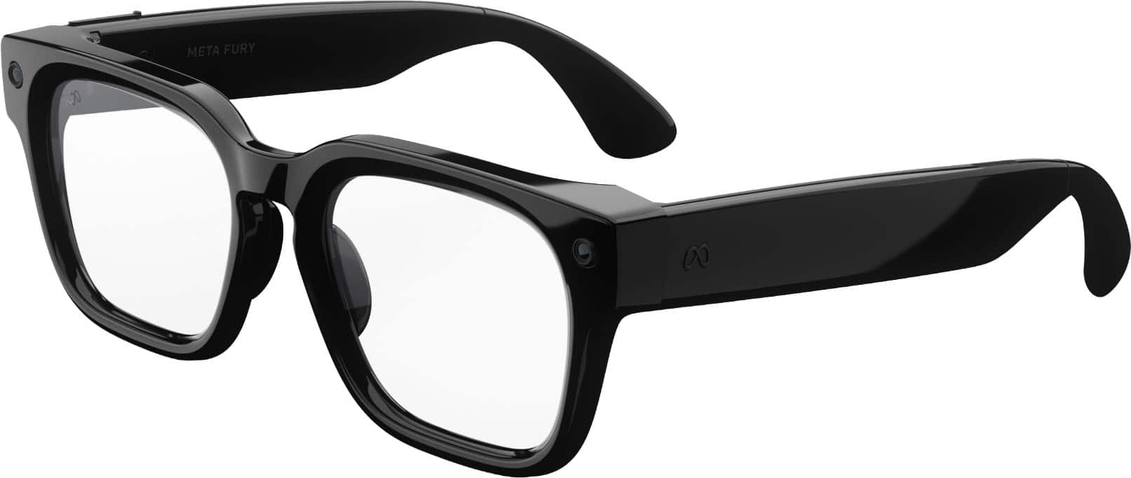 Fury - Smart AI glasses — Meta AI 12MP Camera Live Translate — 8+ Hour Battery — Transition Grey Lenses - Classic Black