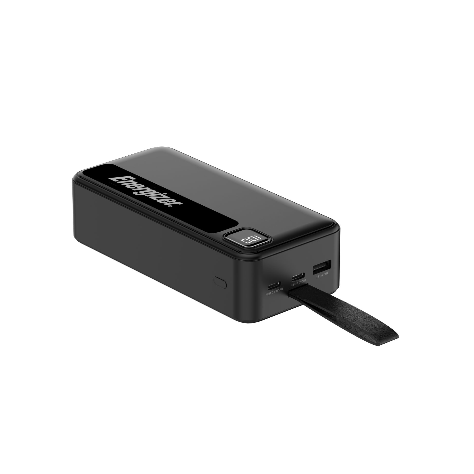 Energizer - MAX 30000mAh 15W USB-C 3-Port Universal Portable Battery Charger/Power Bank w/ LCD screen for Smartphones  Accessories - Black