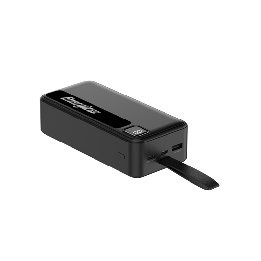 Energizer - MAX 30000mAh 15W USB-C 3-Port Universal Portable Battery Charger/Power Bank w/ LCD screen for Smartphones  Accessories - Black