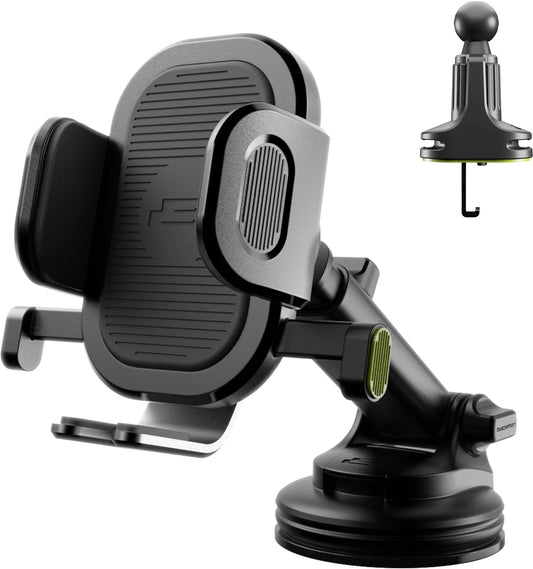 Bracketron - OneClick Ext Window Dash  Vent Mount for most cell phones - Black