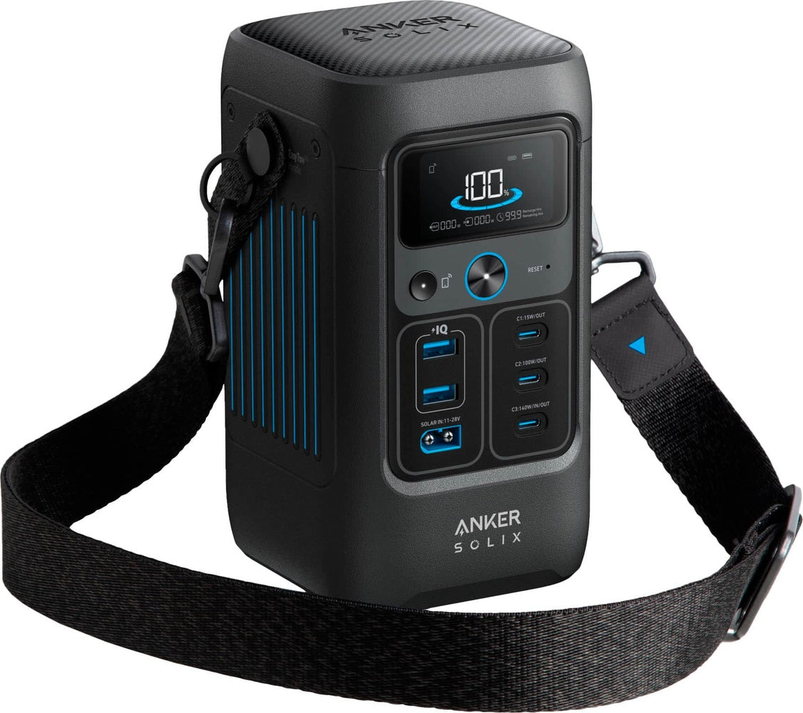 Anker - SOLIX C200X DC Portable Power Station 192Wh (60000mAh)/200W Extremely Portable  Fast Charge (192 Wh Capacity) - Black