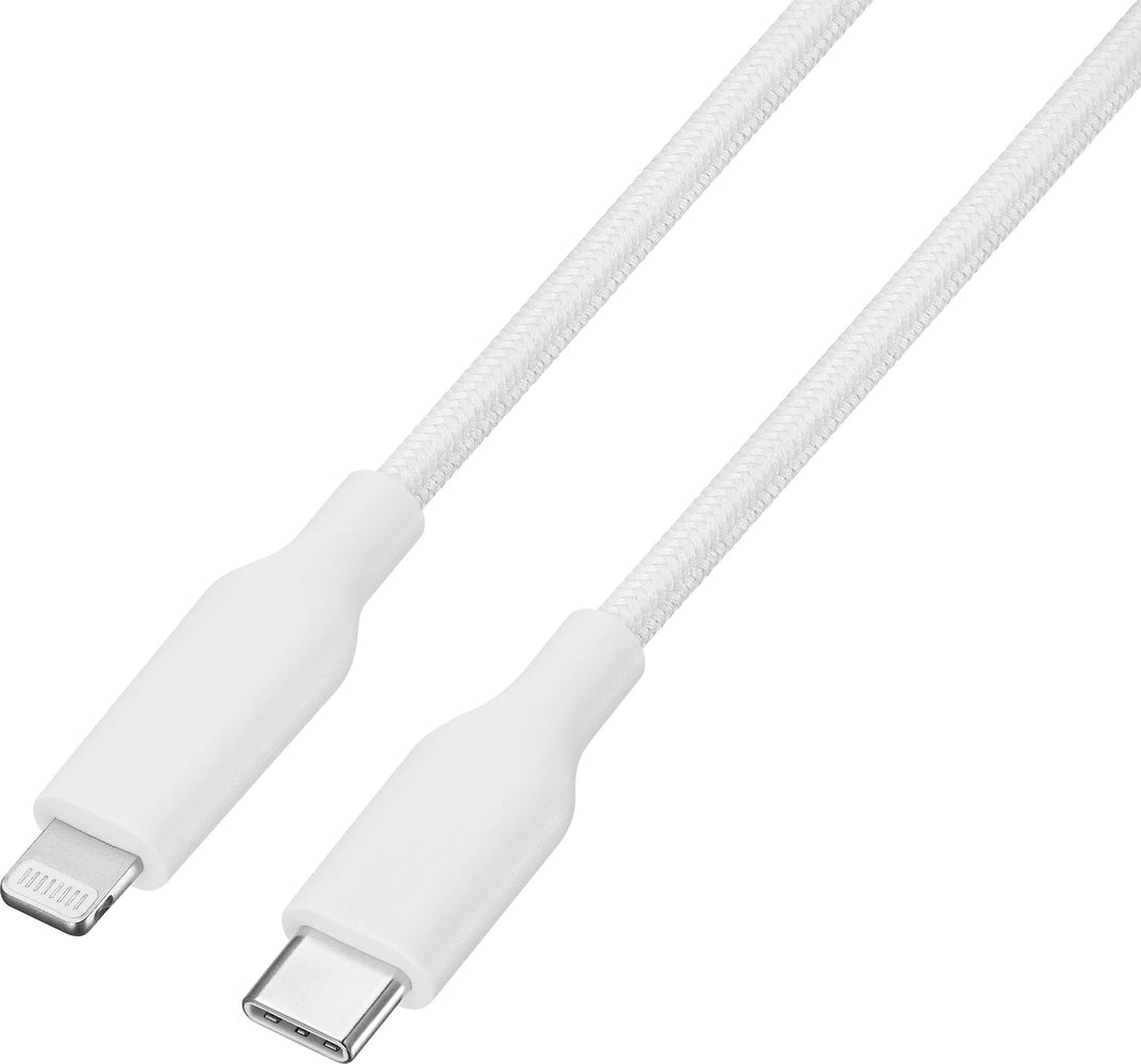 Best Buy essentials - 10’ Lightning to USB-C Braided Charge-and-Sync Cable - White