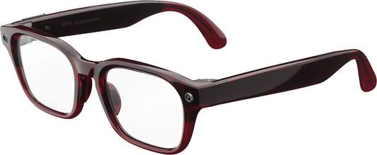 Adventurer - Smart AI glasses — Meta AI 12MP Camera Live Translate — Transitions Ruby Lenses - Merlot