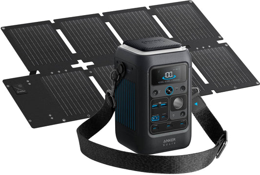 Anker - SOLIX C300X DC Solar Generator 288Wh (90000mAh)/300W 2-in-1 Power Pack for Outdoor Camping (288 Wh Capacity) - Black
