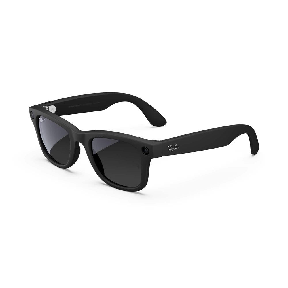 Ray-Ban Meta - Wayfarer Large (Gen 1) glasses with Meta AI Audio Photo Video Compatibility - Polarized Gradient Graphite Lenses - Matte Black