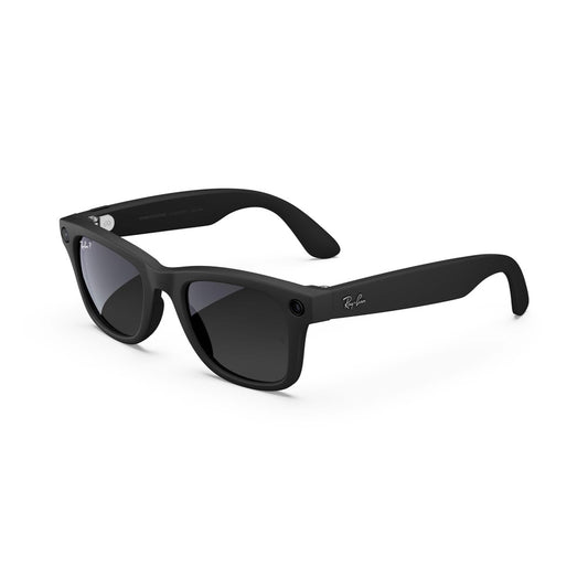 Ray-Ban Meta - Wayfarer Large (Gen 1) glasses with Meta AI Audio Photo Video Compatibility - Polarized Gradient Graphite Lenses - Matte Black