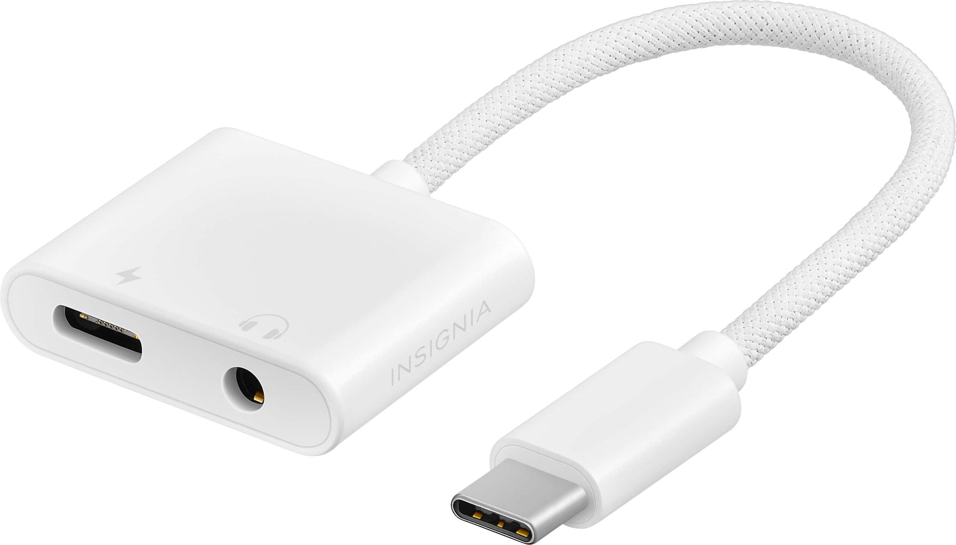 Insignia - USB-C to 3.5 mm Audio Adapter with Charging - White