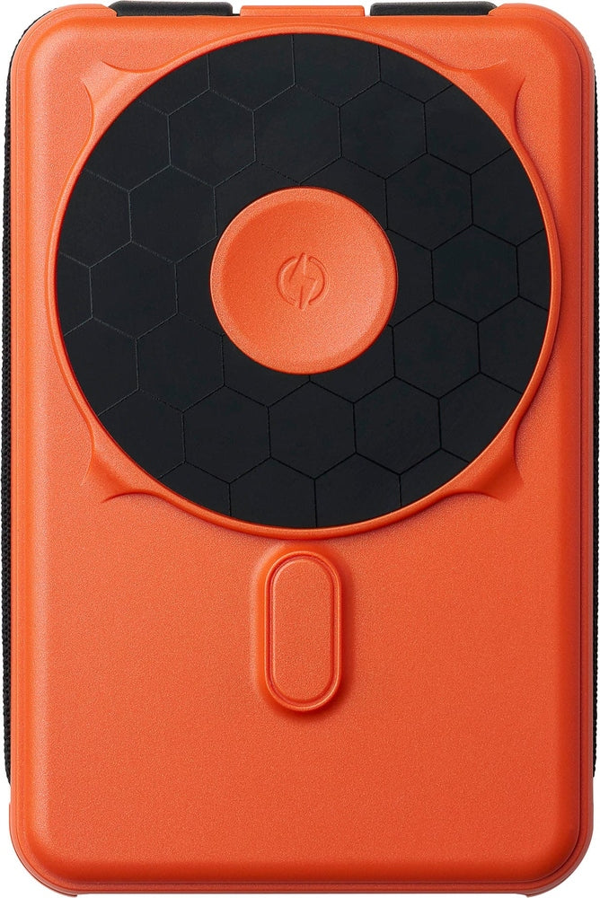 The Ridge Wallet - MAGSAFE POWER BANK 10000mAh 20w 5-in-1 with integrated lightning and USB-C cables  Watch charging and Kickstand - Orange
