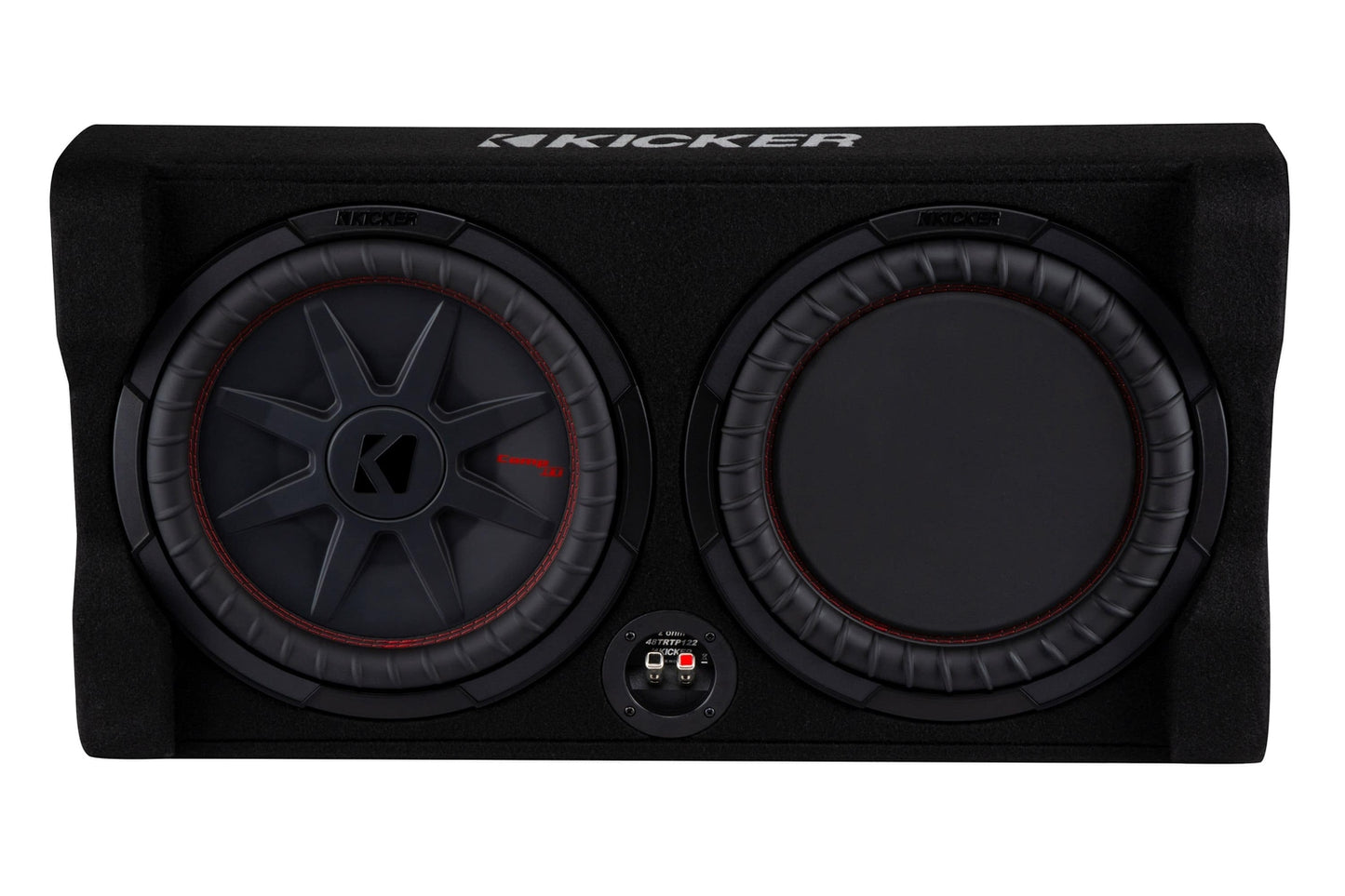 KICKER - CompRT Down-Firing 12 Dual-Voice-Coil 2-Ohm Loaded Subwoofer Enclosure - Black