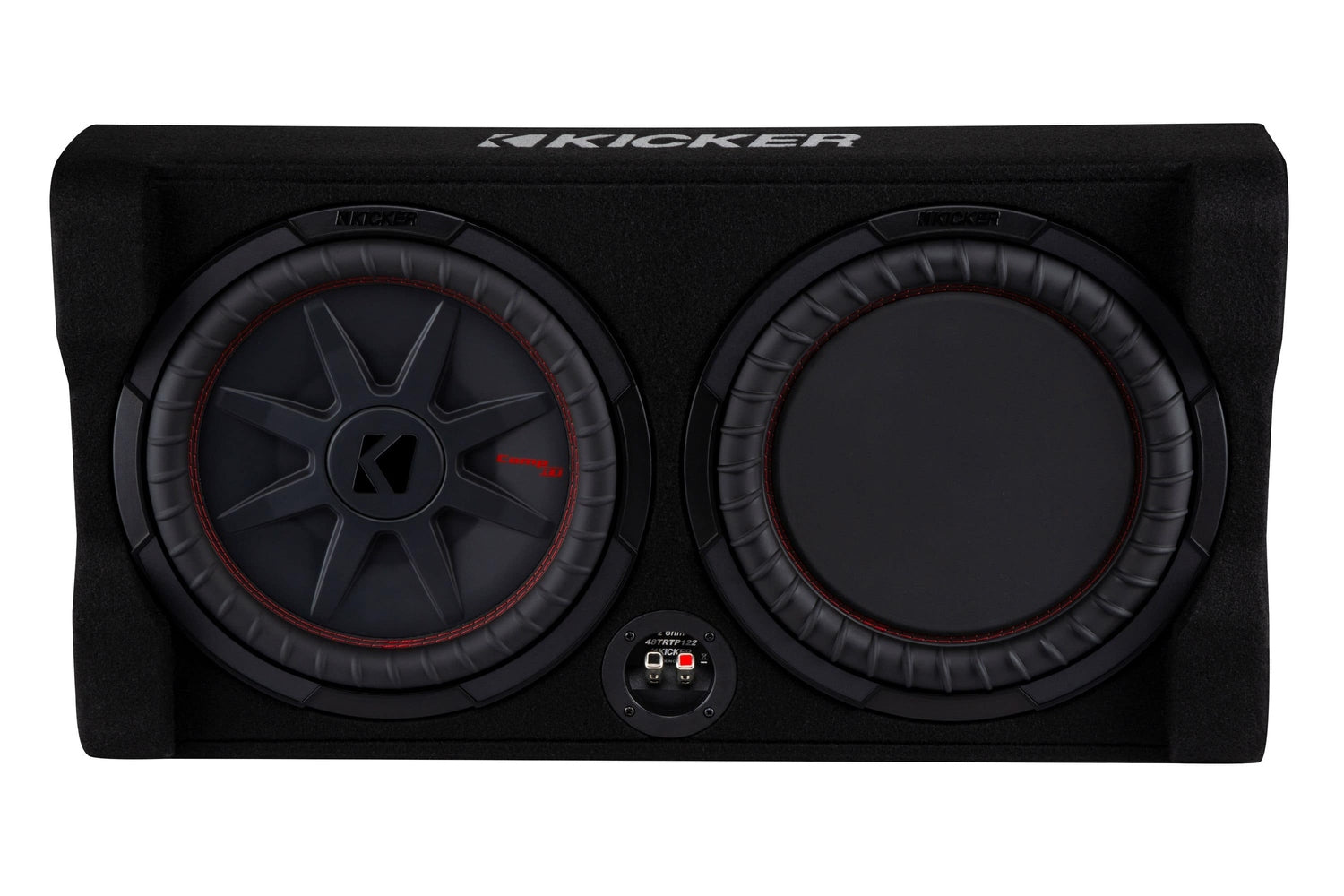 KICKER - CompRT Down-Firing 12 Dual-Voice-Coil 2-Ohm Loaded Subwoofer Enclosure - Black