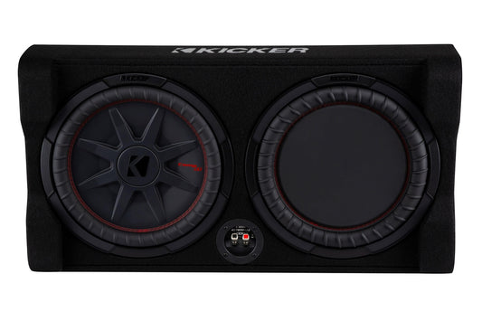 KICKER - CompRT Down-Firing 12 Dual-Voice-Coil 2-Ohm Loaded Subwoofer Enclosure - Black