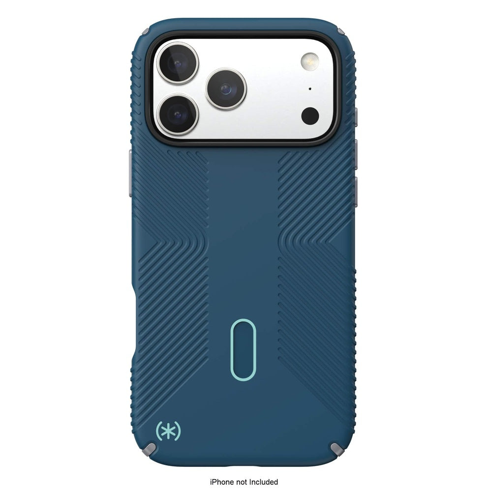 Speck - Presidio2 Grip ClickLock Case for  iPhone 17 Pro Max - Deep Sea/Silver Metallic/Spell Blue