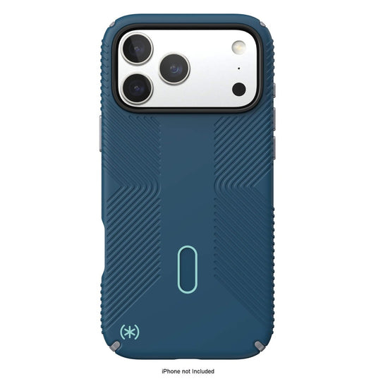 Speck - Presidio2 Grip ClickLock Case for  iPhone 17 Pro Max - Deep Sea/Silver Metallic/Spell Blue