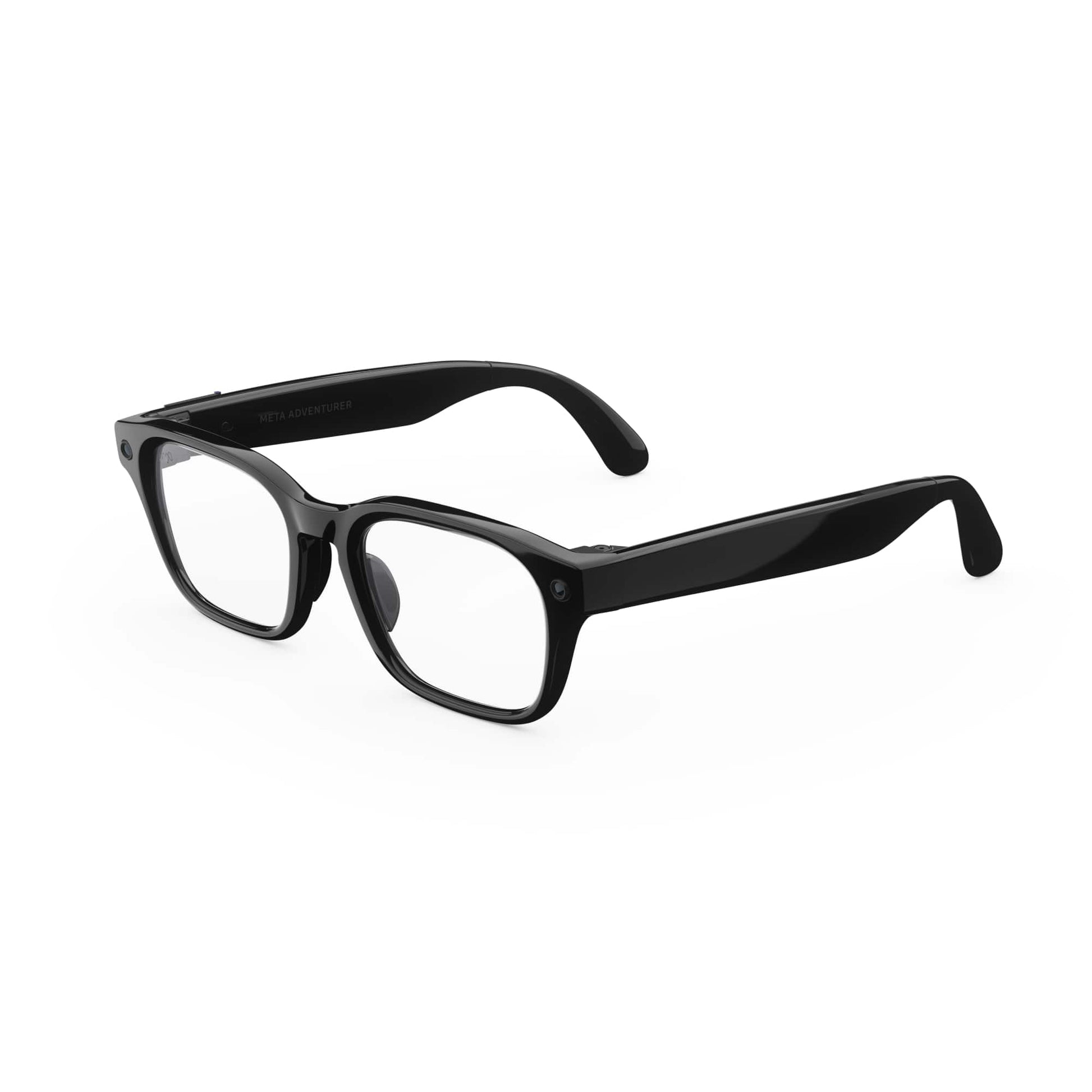 Adventurer Large - Smart AI glasses — Meta AI 12MP Camera Live Translate — Clear Lenses - Classic Black