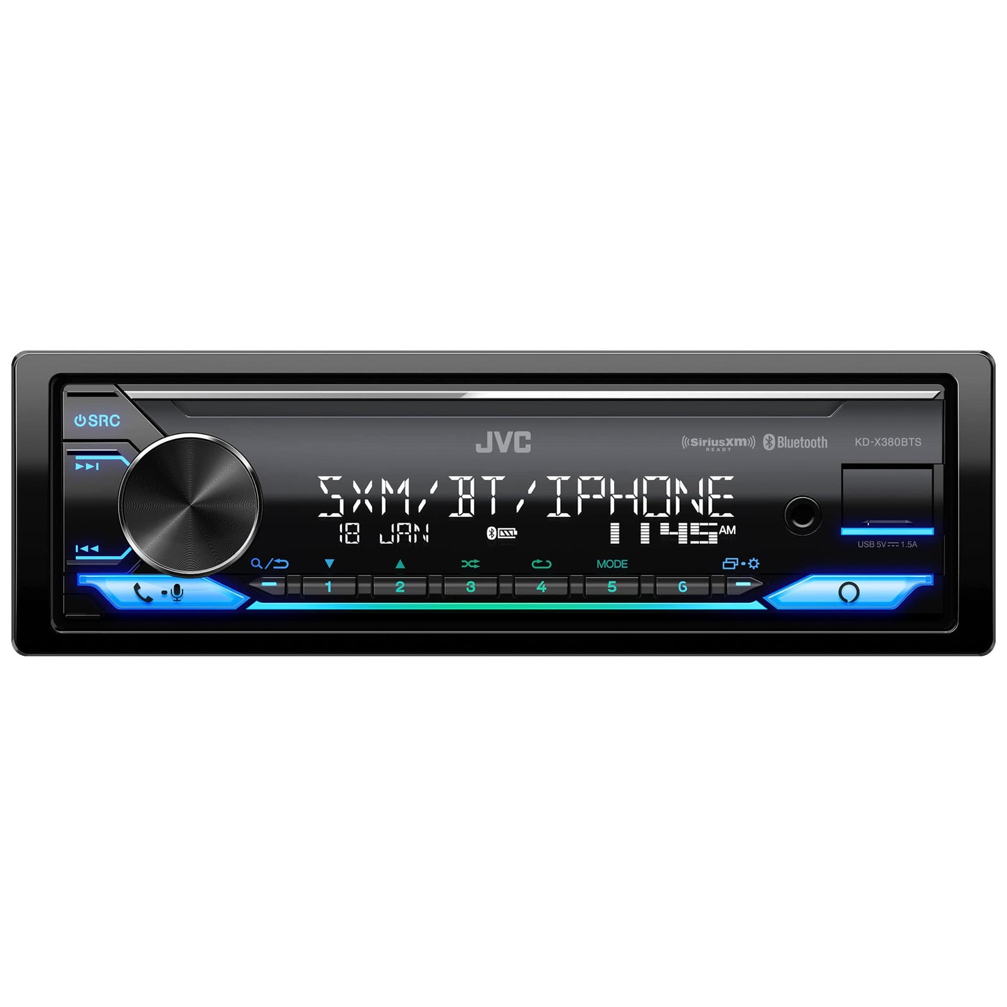 JVC - In-Dash Digital Media Receiver - Built-in Bluetooth - Satellite Radio-ready with Detachable Faceplate - Black
