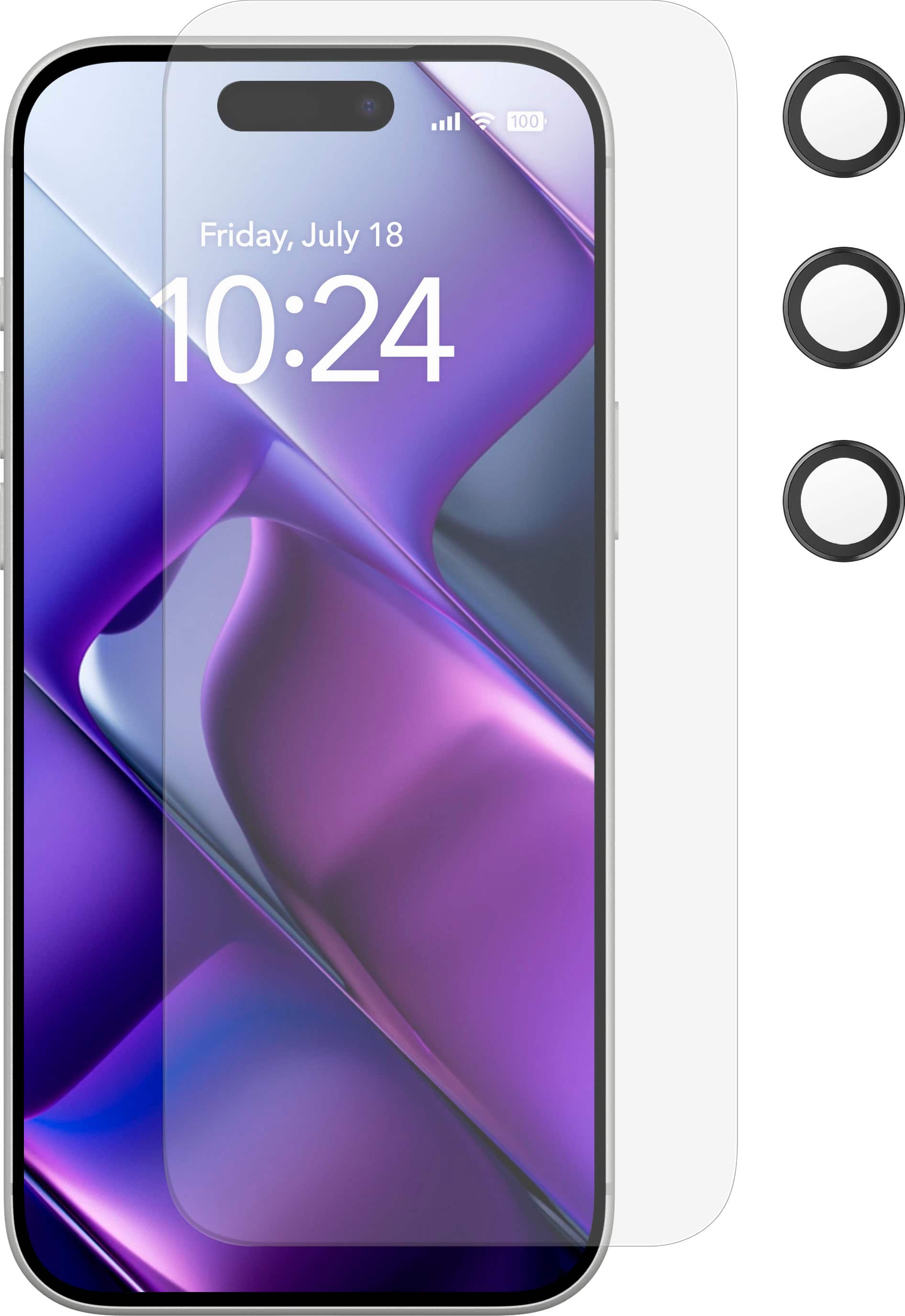 Insignia - Glass Screen Protector with Lens Protection for  iPhone 17 Pro Max (3-Pack) - Clear