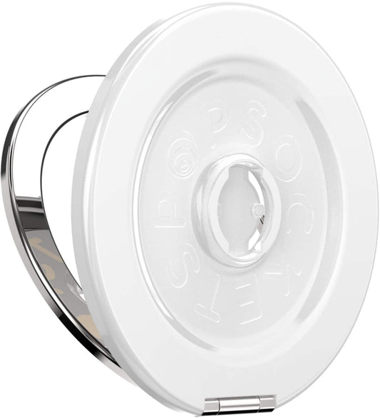 PopSockets - MagSafe Kick-Out BASE Only Compatible Only with PopTops Universal Magnetic Grip Base for Cell Phones - Glossy White