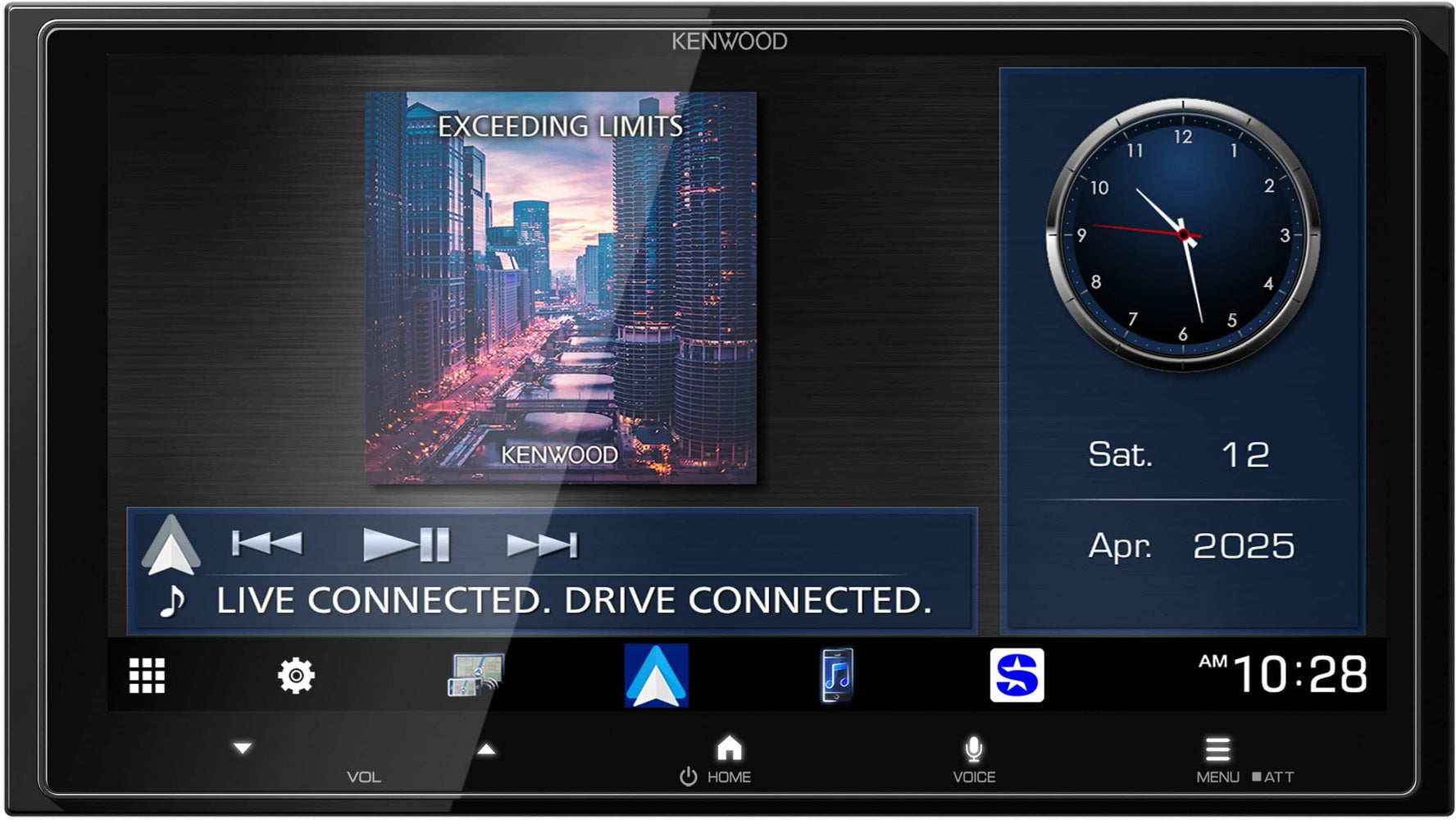 Kenwood - DMX8710S 7" Wireless Carplay/ Android Auto Bluetooth HD Radio Sirius/XM HDMI 2 Camera inputs Maestro - Black