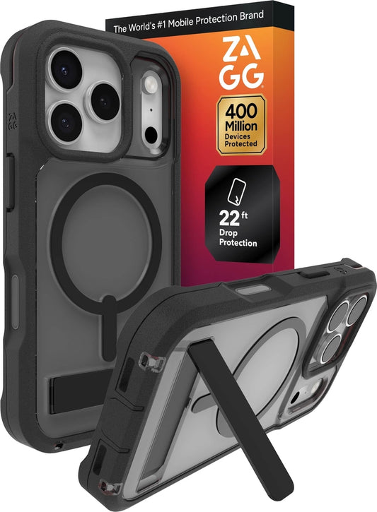 ZAGG - Rainier Snap with Kickstand for Apple iPhone 17 Pro - Smoke Black
