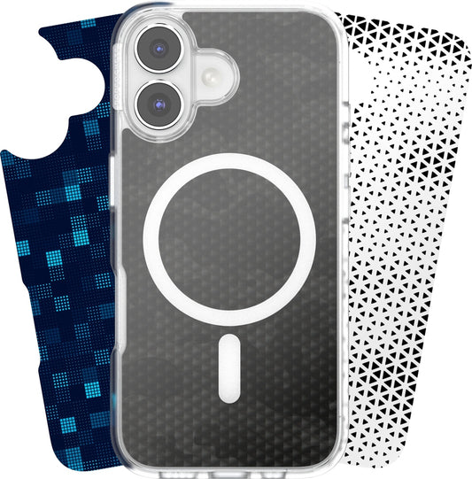 Looks iPhone 16 Swappable Graphic Case Inserts (3 per pack) - compatible w/ PopSockets PopCase only - Geo Bundle
