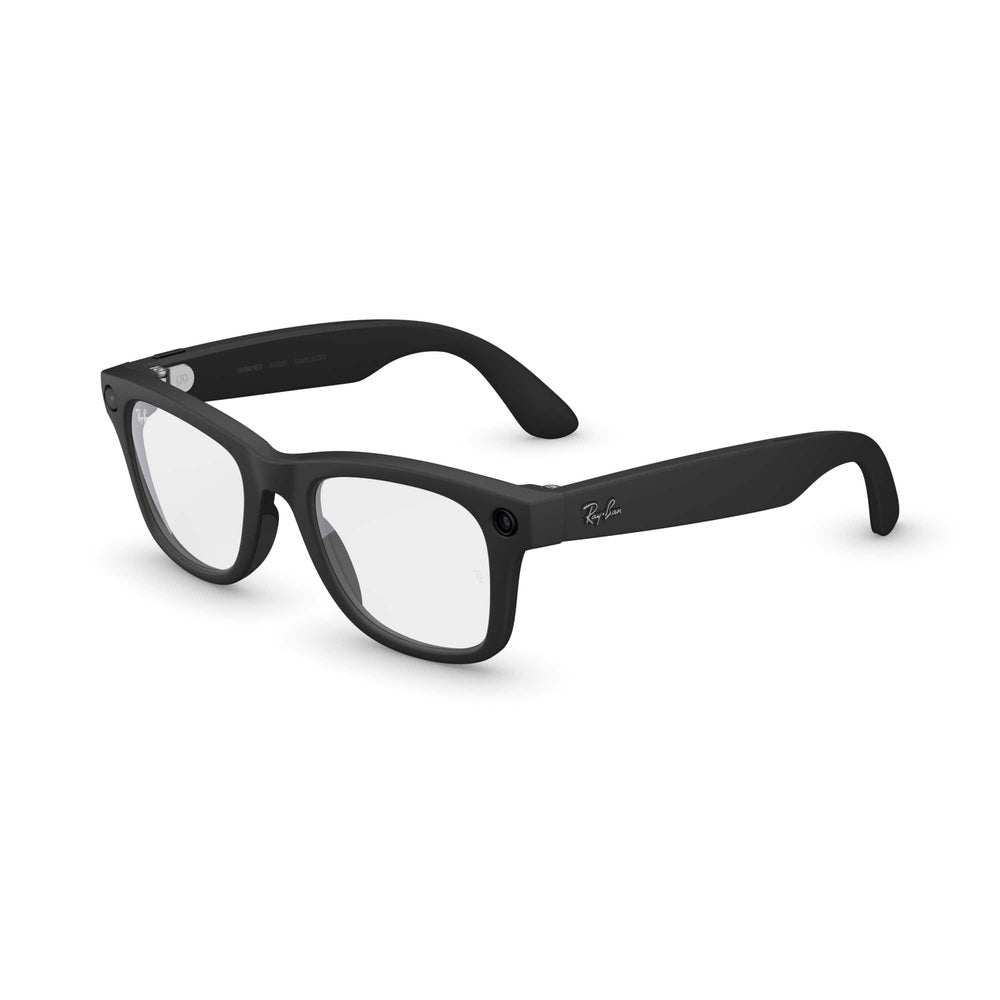 Ray-Ban Meta - Wayfarer Large (Gen 2) glasses with Meta AI Audio Photo Video Compatibility - Clear lenses - Matte Black