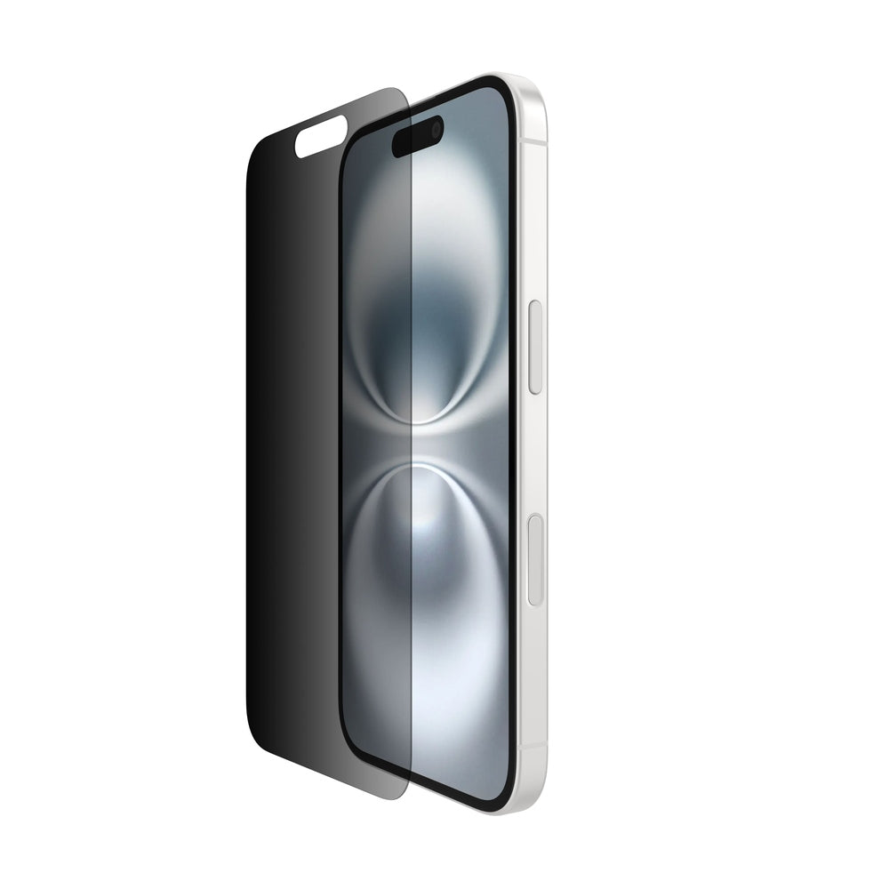 Belkin - ScreenForce Privacy InvisiGlass for iPhone 16 15 and 14 with EZ Align Tray - Black